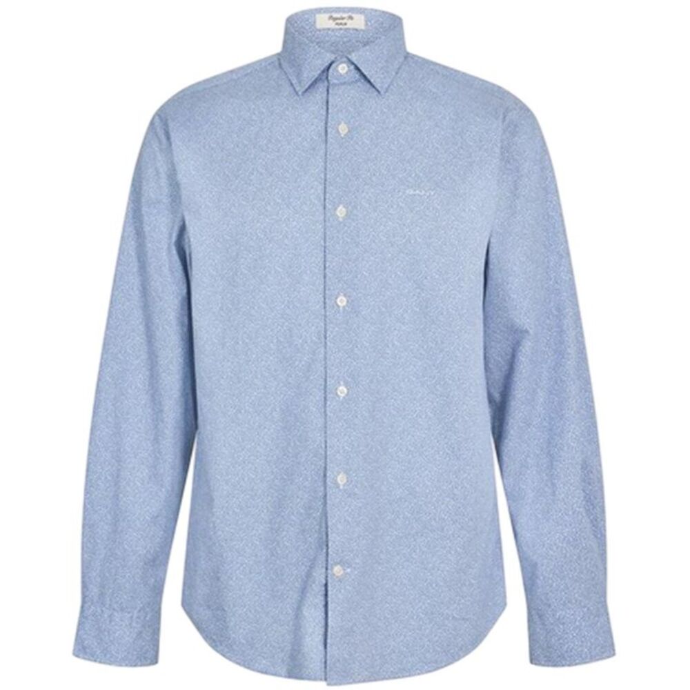 Gant Mens All-Over Print Poplin Regular Shirt / Faded Blue